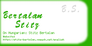 bertalan stitz business card